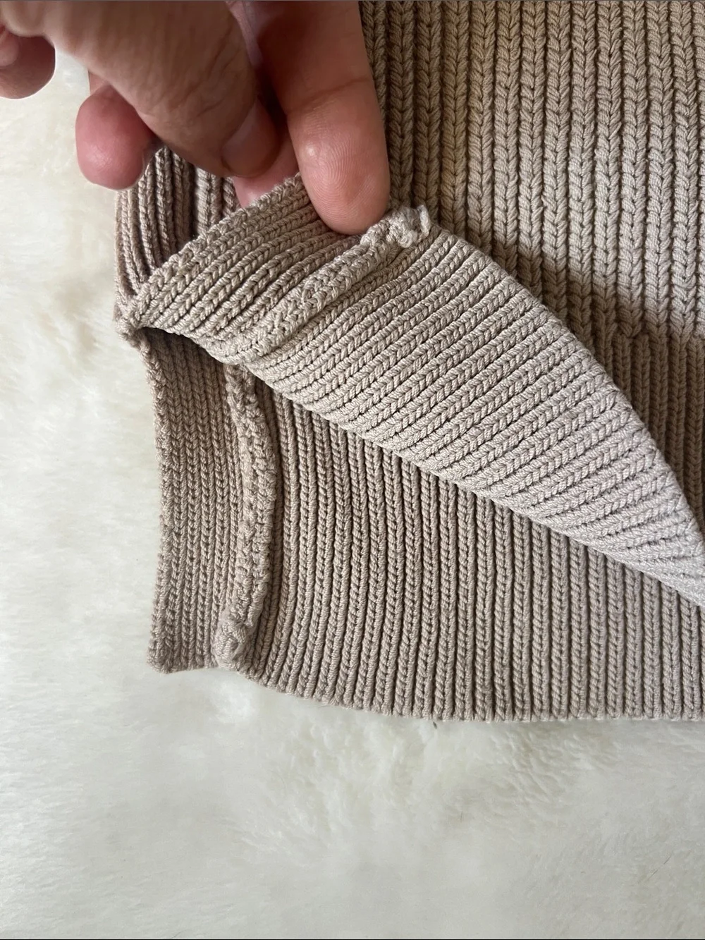 Wilfred sleeveless knit mock neck top in light taupe - Picture 5 of 6